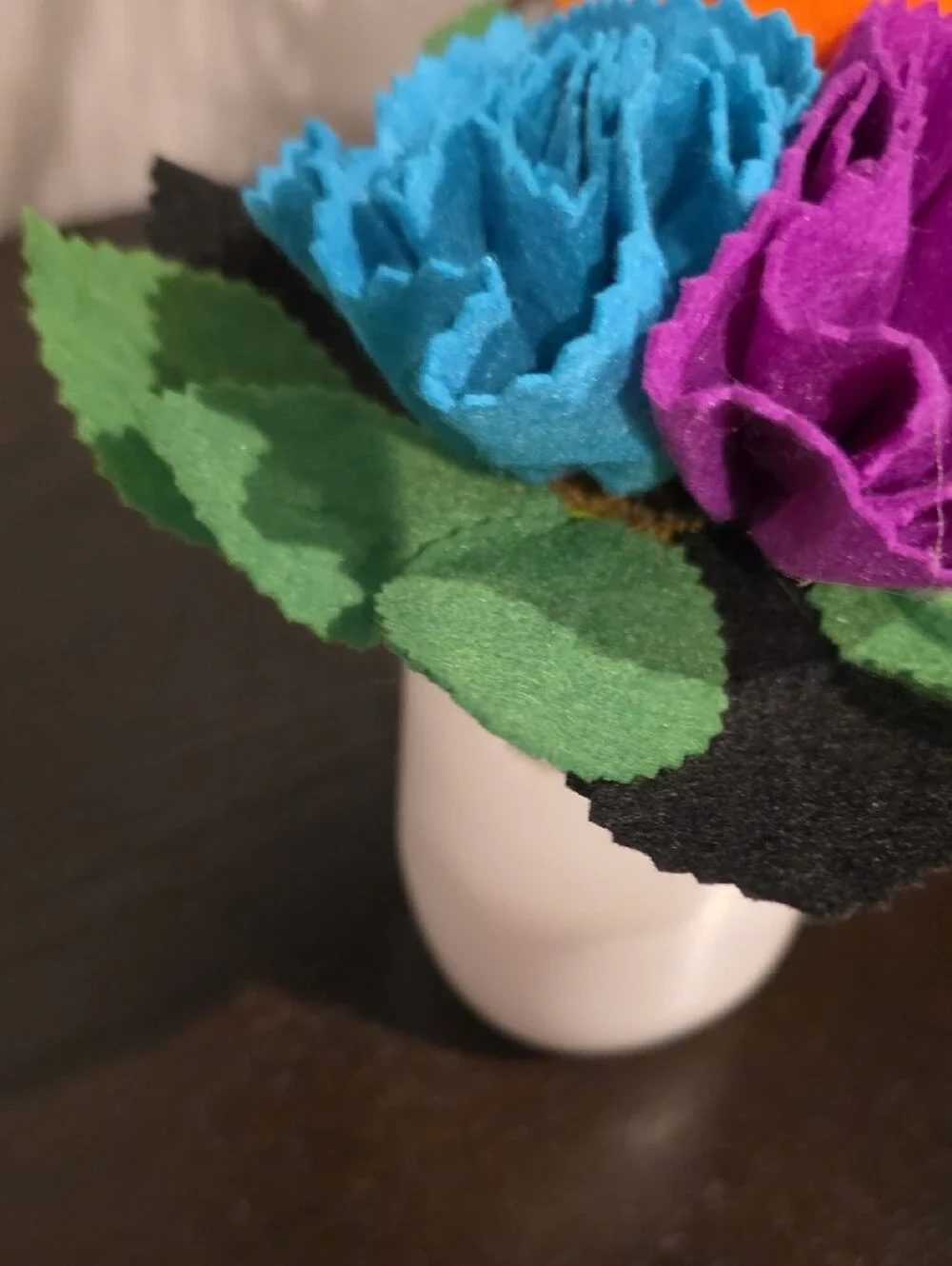 Day of the Dead Sugar Skull Mason Jar Vase with Felt Flowers
